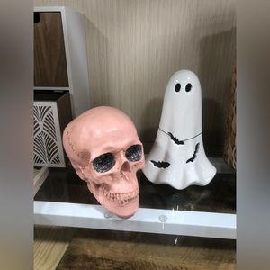 Halloween pink skeleton skull head